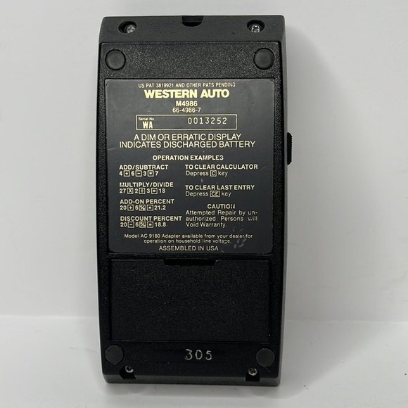 Vintage Western Auto Calculator 66–4986–7 Electronic Wizard‎ Tested Working Rare - Picture 6 of 7